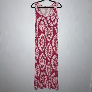 Boden Pink and Cream Paisley-Print Maxi Dress